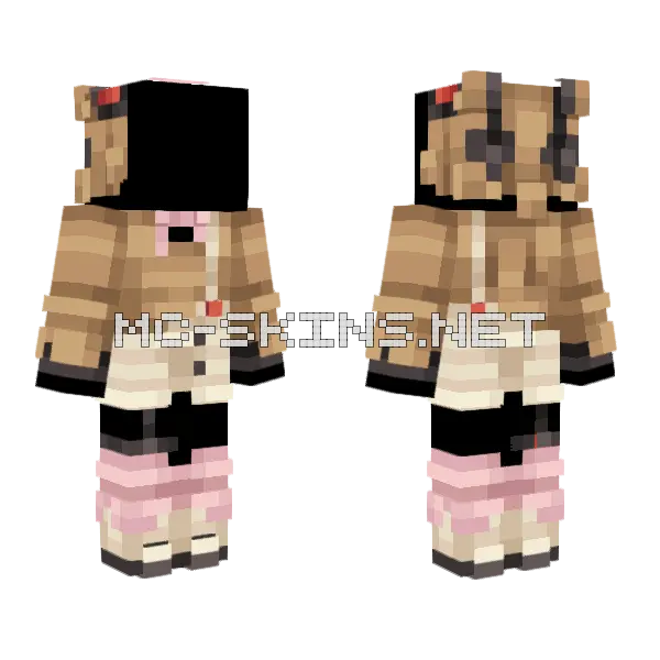 0163 Hoothoot Minecraft skin, front and back