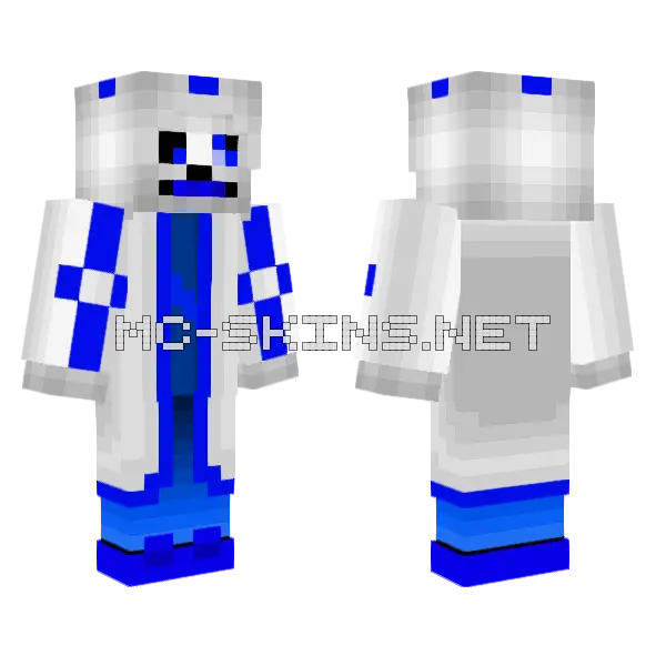 1 Damage Error 404 Sans Minecraft skin, front and back