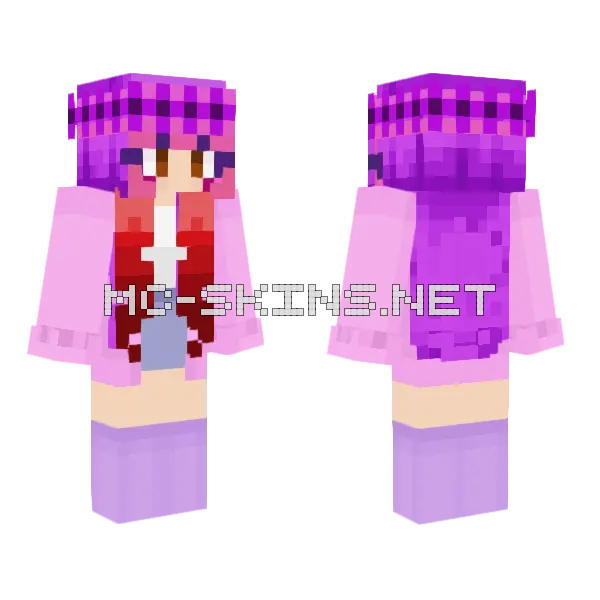 10 Temu Zoey Minecraft skin, front and back