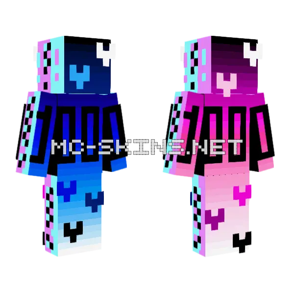 1000 Likes Minecraft skin, front and back