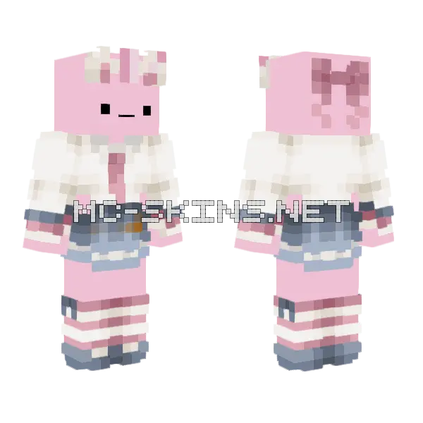 1angrytoast1 Pink Bunny Girl Minecraft skin, front and back