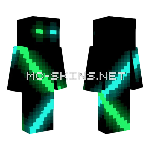2 Glowing Line Zigzag Minecraft skin, front and back