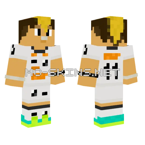 2011 Neymar Minecraft skin, front and back