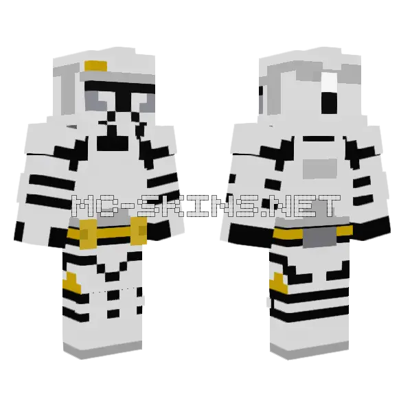203rd Clone Trooper Minecraft skin, front and back