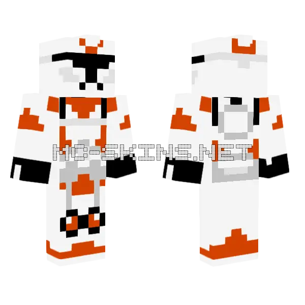 212th Clone Trooper Minecraft skin, front and back