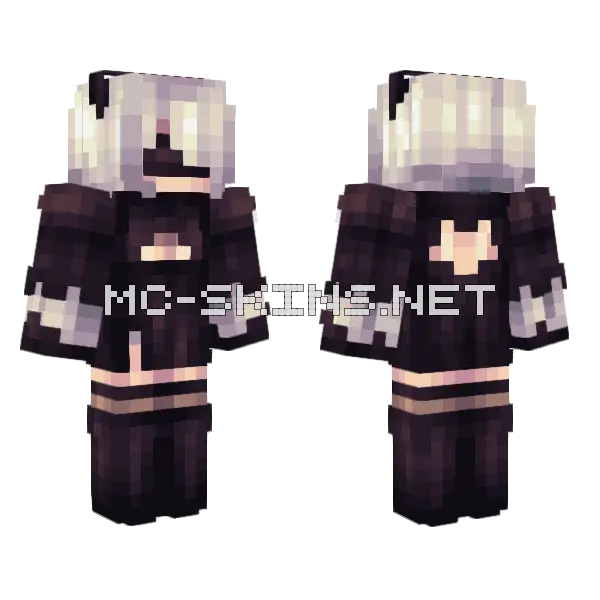 2b Nier Minecraft skin, front and back