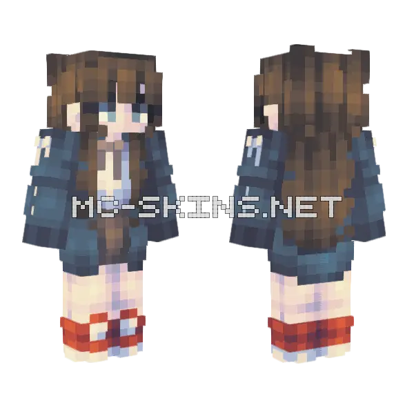 3 AM Studying Girl Minecraft skin, front and back