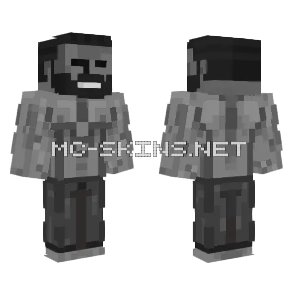 3d Gigachad V2 Minecraft skin, front and back