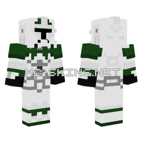 41st Elite Corps Clone Trooper Minecraft skin, front and back