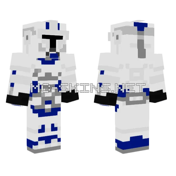 501st 212th Mix Clone Trooper Minecraft skin, front and back