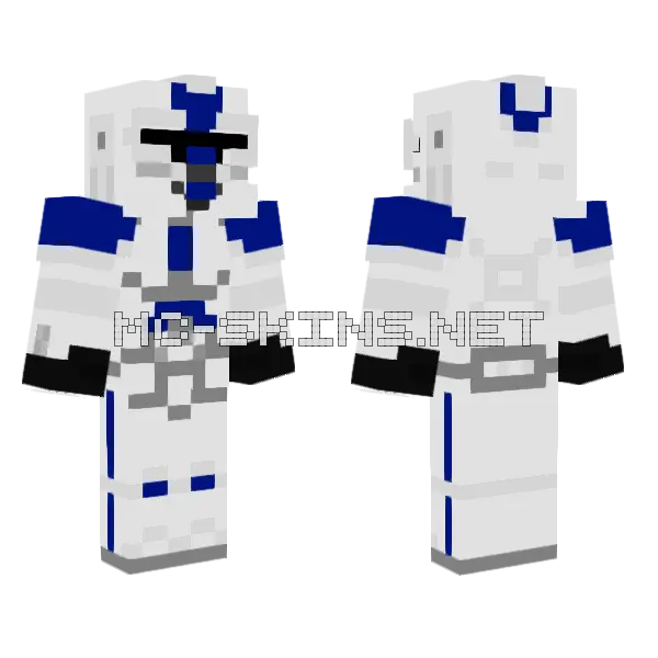 501st BARC Clone Trooper Minecraft skin, front and back