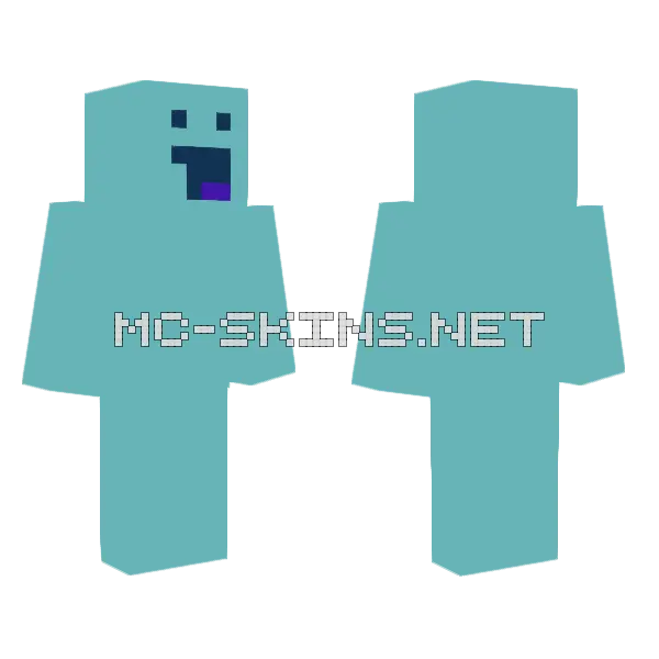 6bbac0 Blue Ghost Minecraft skin, front and back