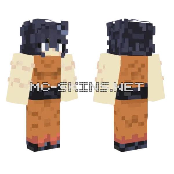 8tsuchiya Hana Mob Psycho 100 Minecraft skin, front and back