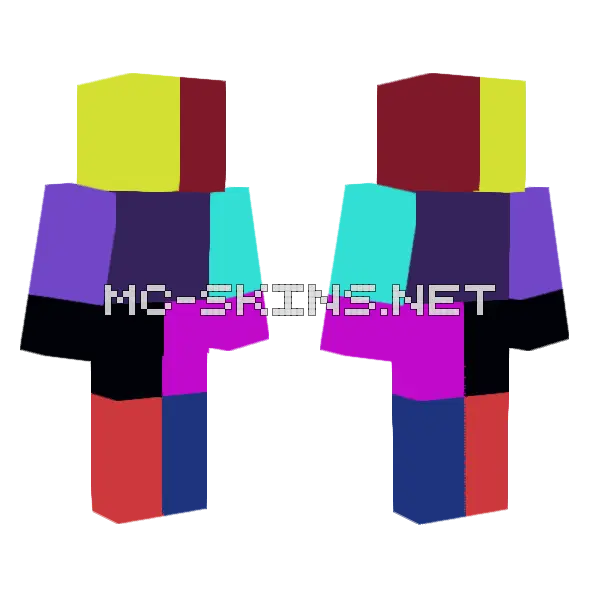 9 Way Collab With Friends Minecraft skin, front and back