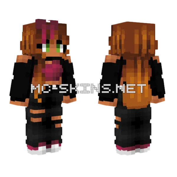 90s Valley Girl Minecraft skin, front and back