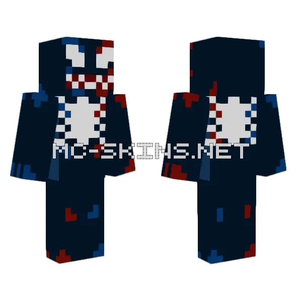 90s Venom Spider-Man Minecraft skin, front and back