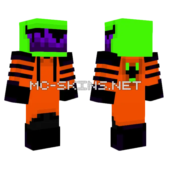 9v0lt73 Halloween Skin Minecraft skin, front and back