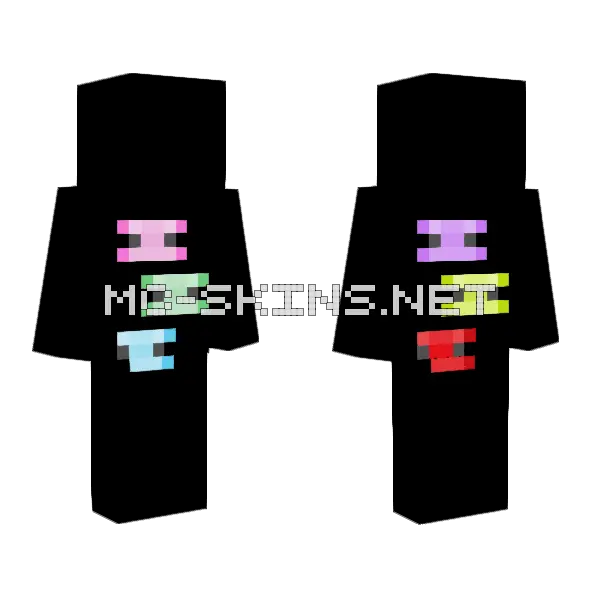 A Lot A Axolotls Ob Prize Minecraft skin, front and back