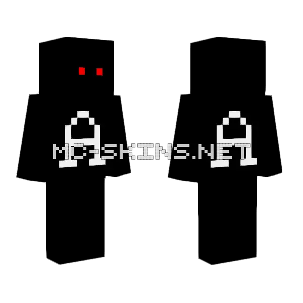 A Negative Minecraft skin, front and back