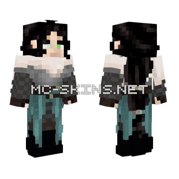 A O Armadura Minecraft skin, front and back