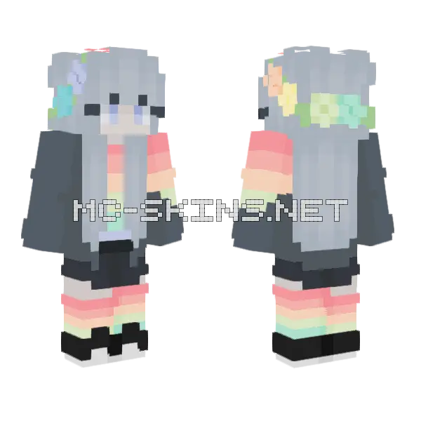 A Rainy Day Minecraft skin, front and back