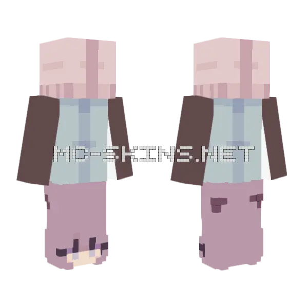 A Very Normal Girl Minecraft skin, front and back
