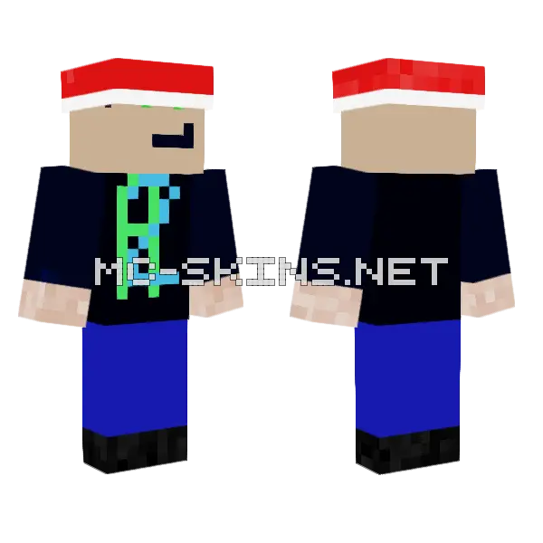 A2jump Christmas Boy Minecraft skin, front and back