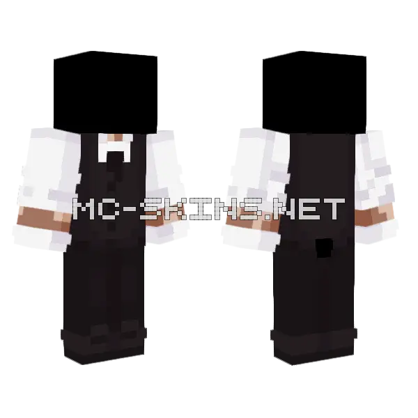 Aaaccb Black Suit Minecraft skin, front and back