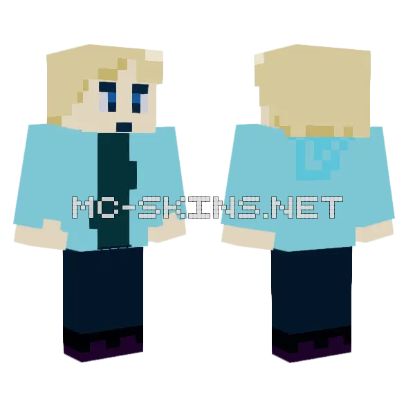 Aaadmon Blue Outfit Minecraft skin, front and back