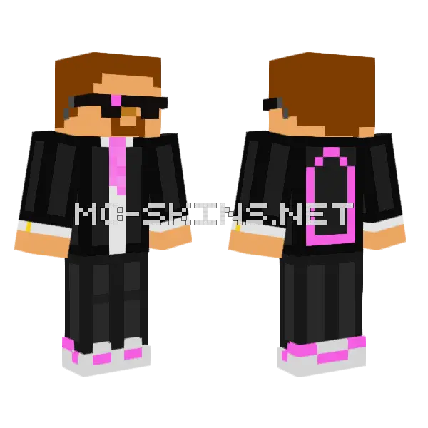 Aagent Pink Minecraft skin, front and back