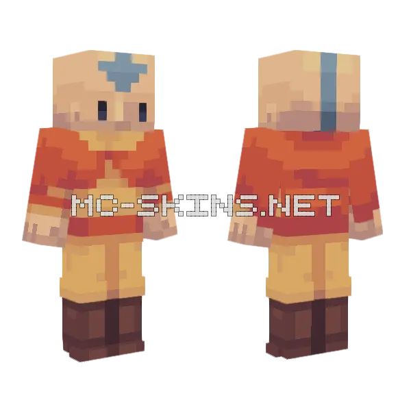 Aang Skin Minecraft skin, front and back