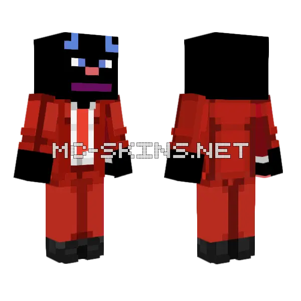 Aaron5s Red Suit Remastered Minecraft skin, front and back