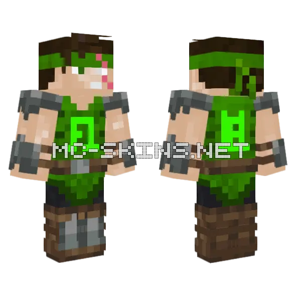 Abenteurer In Grn Minecraft skin, front and back