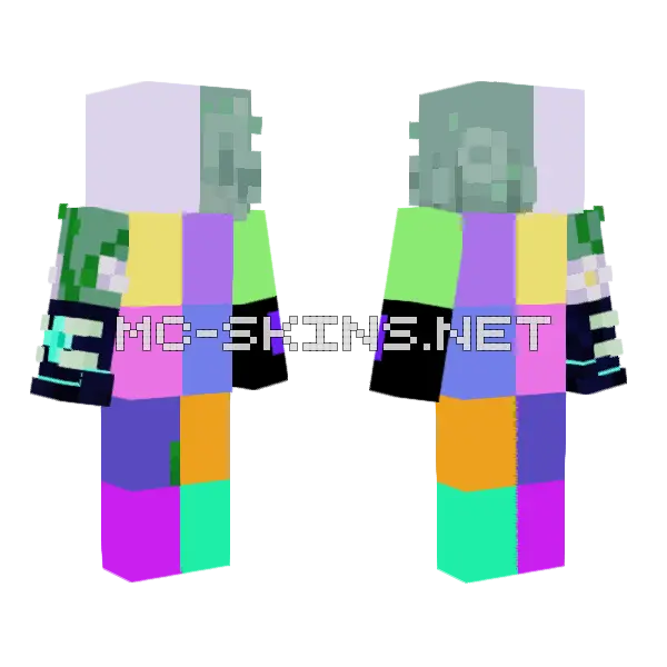 Abstract Block Creature, front and back