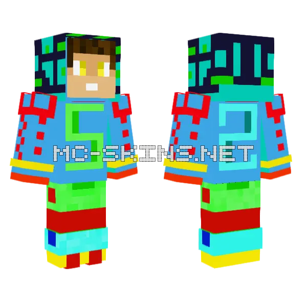 Abstract Geometric Boy Minecraft skin, front and back