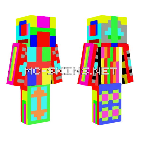 Abstract Iron Monster Minecraft skin, front and back