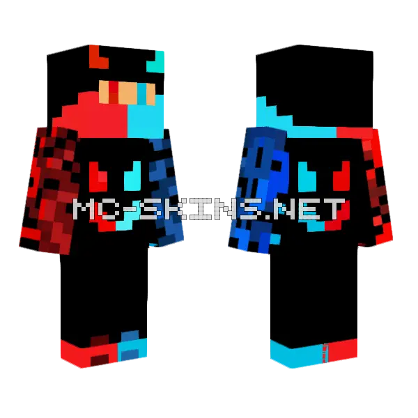 Achilpe Blue And Red Minecraft skin, front and back