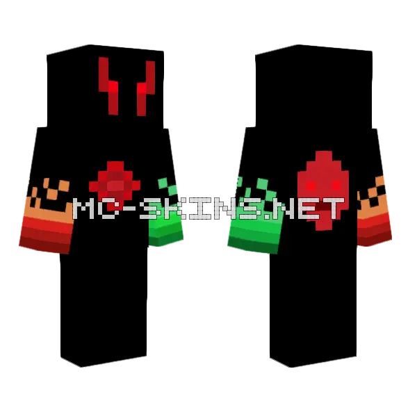 Acid Fire Demon Minecraft skin, front and back