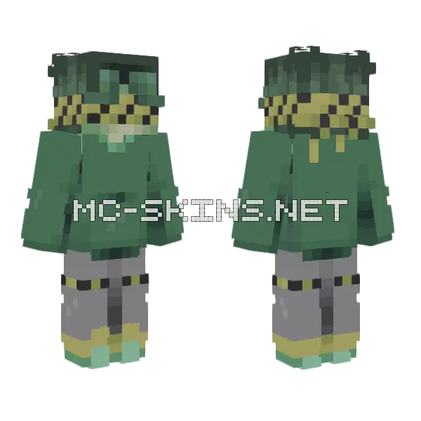 Acid Green Suit Minecraft skin, front and back
