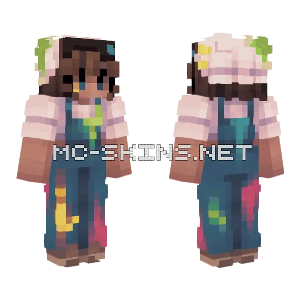Acrylics Sfa13 Glitch Girl Minecraft skin, front and back