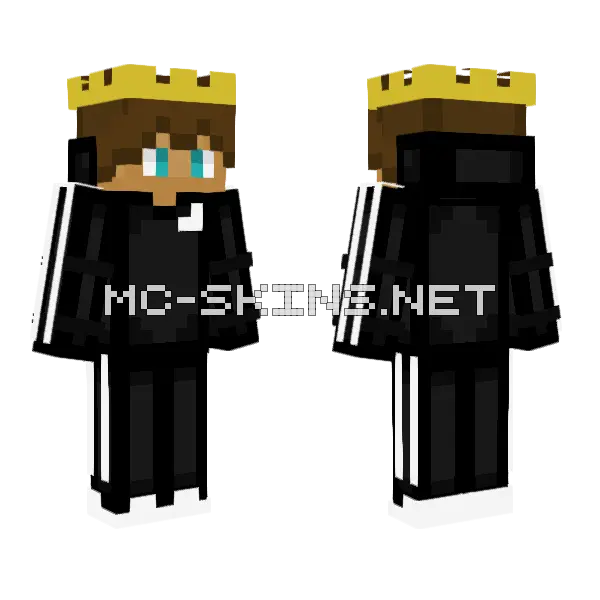 Adidas Kid Aqua Eyes Crown Minecraft skin, front and back
