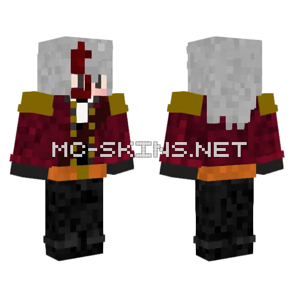 Admiral Wobble Minecraft skin, front and back