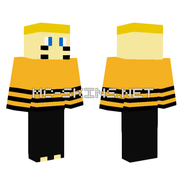 Adult Naruto Minecraft skin, front and back