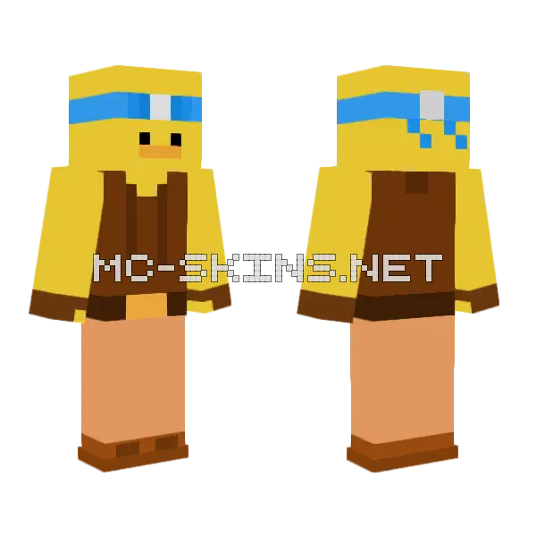 Adventure Ducky Minecraft skin, front and back