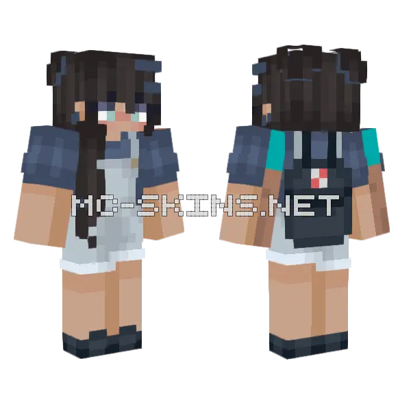 Adventurer Girl Minecraft skin, front and back