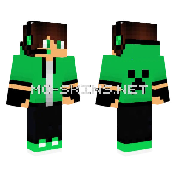 Aedx Yt Minecraft skin, front and back