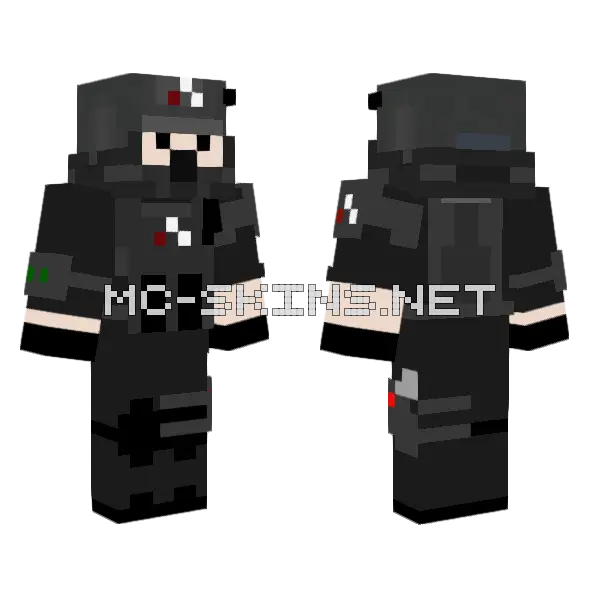 Aegis Field Agent Minecraft skin, front and back