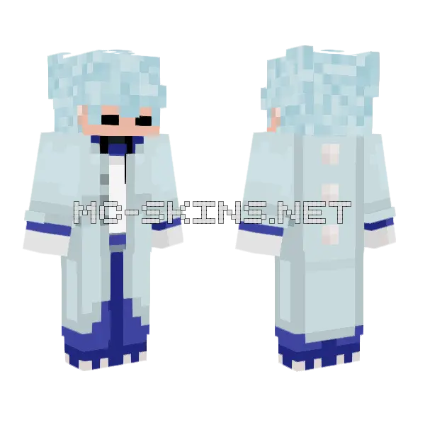 Aerzy Biru Sipit Minecraft skin, front and back