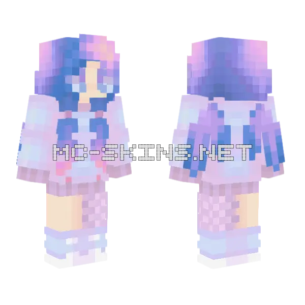 Aesthetic Angel Minecraft skin, front and back