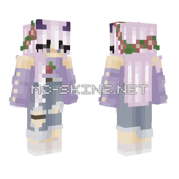Aesthetic Demon Girl Minecraft skin, front and back